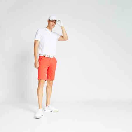 Men's golf chino shorts - MW500 coral red