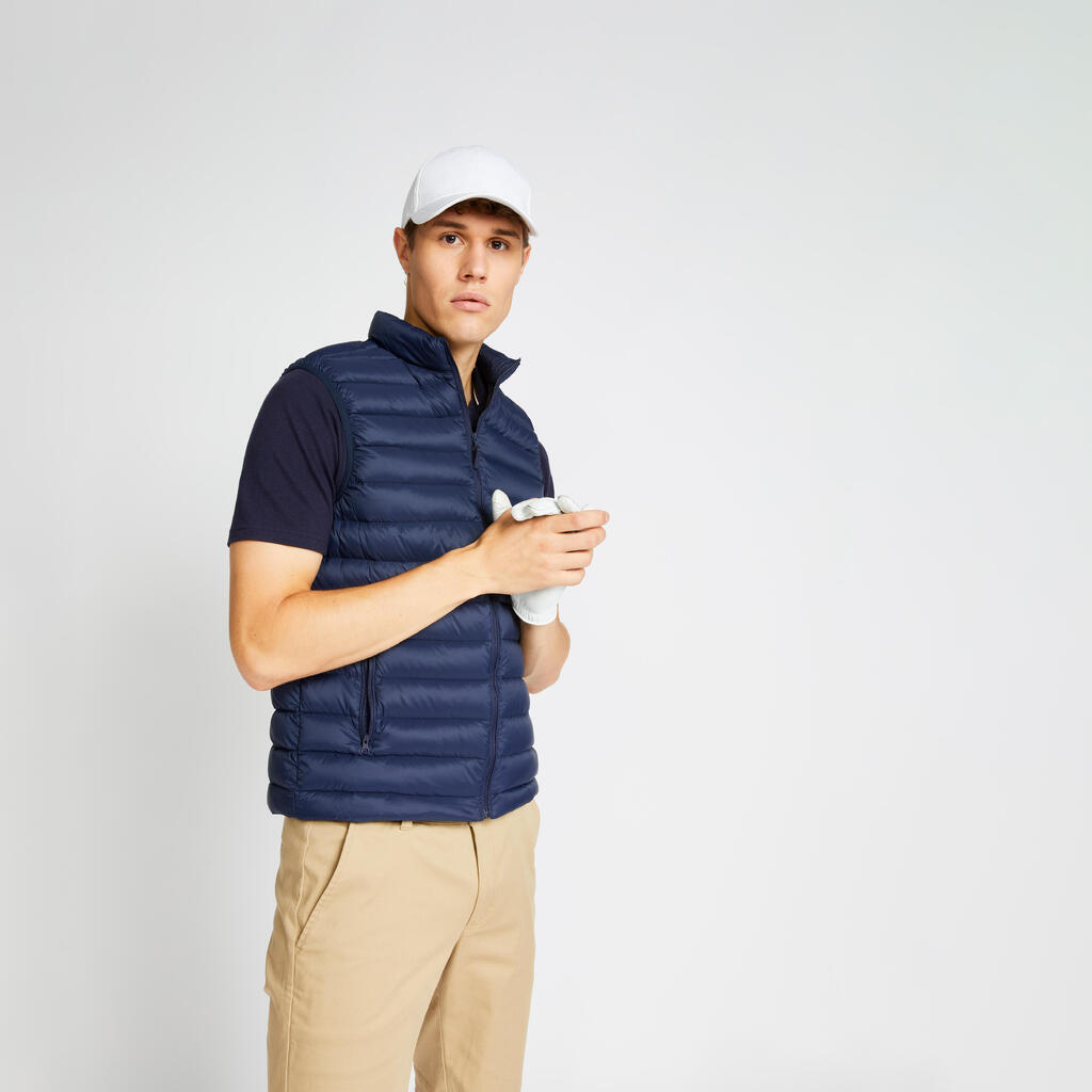 Golf Men's Sleeveless Down Jacket - MW500 Denim Blue