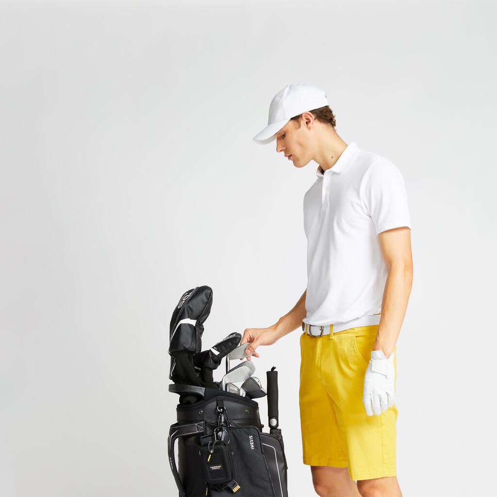 Polo de golf manches courtes homme MW500 blanc