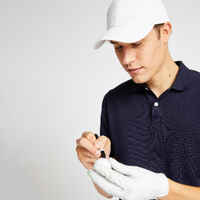 Men's golf short-sleeved polo shirt MW500 navy blue