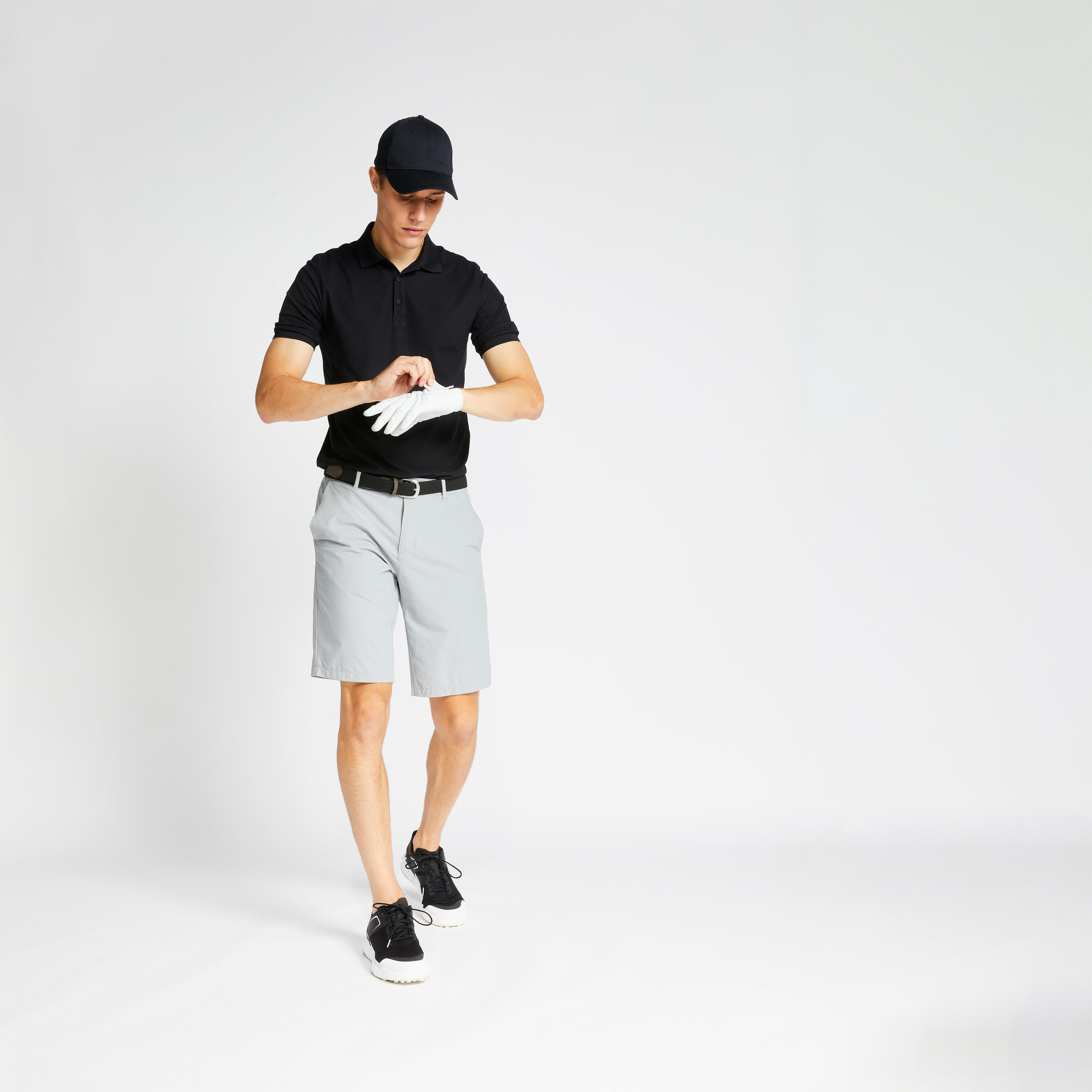 MEN'S GOLF SHORT-SLEEVED POLO SHIRT - WW500 BLACK 2/6