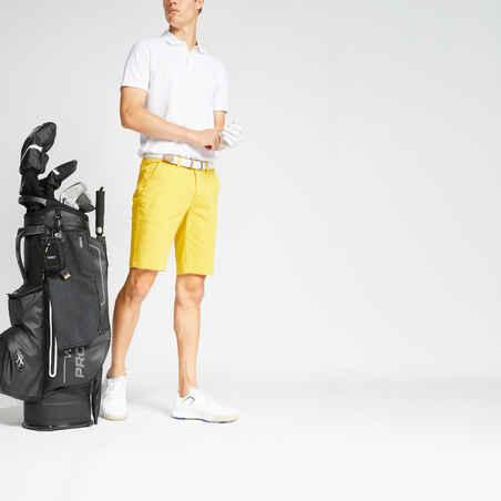 Men's golf cotton chino shorts - MW500 ochre