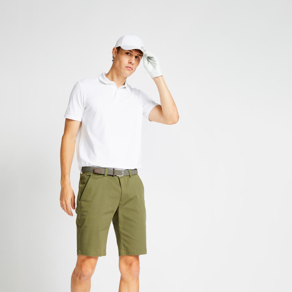 Men's golf short-sleeved polo shirt MW500 white