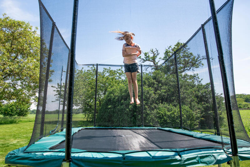 Trampolina prostokątna Domyos 520 z siatką ochronną