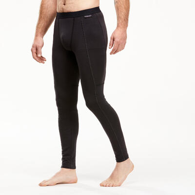 Merino Tights Herren lange Unterwäsche Trekking - MT500 schwarz