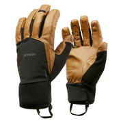Adult Mountain Trekking Waterproof Leather Gloves MT900 Brown 