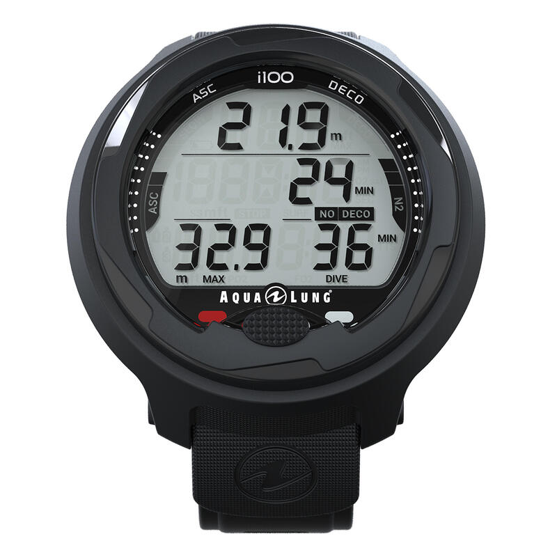 Reloj Ordenador de Buceo con Botella Aqualung i100 Negro
