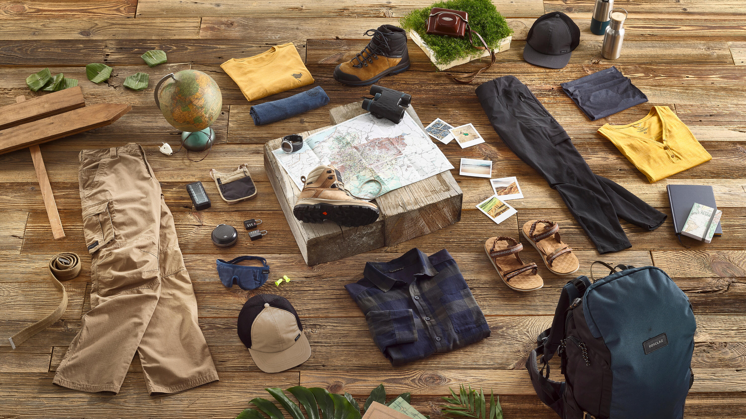 Pantalon cargo de trek voyage - TRAVEL 500 marron Homme 12/14