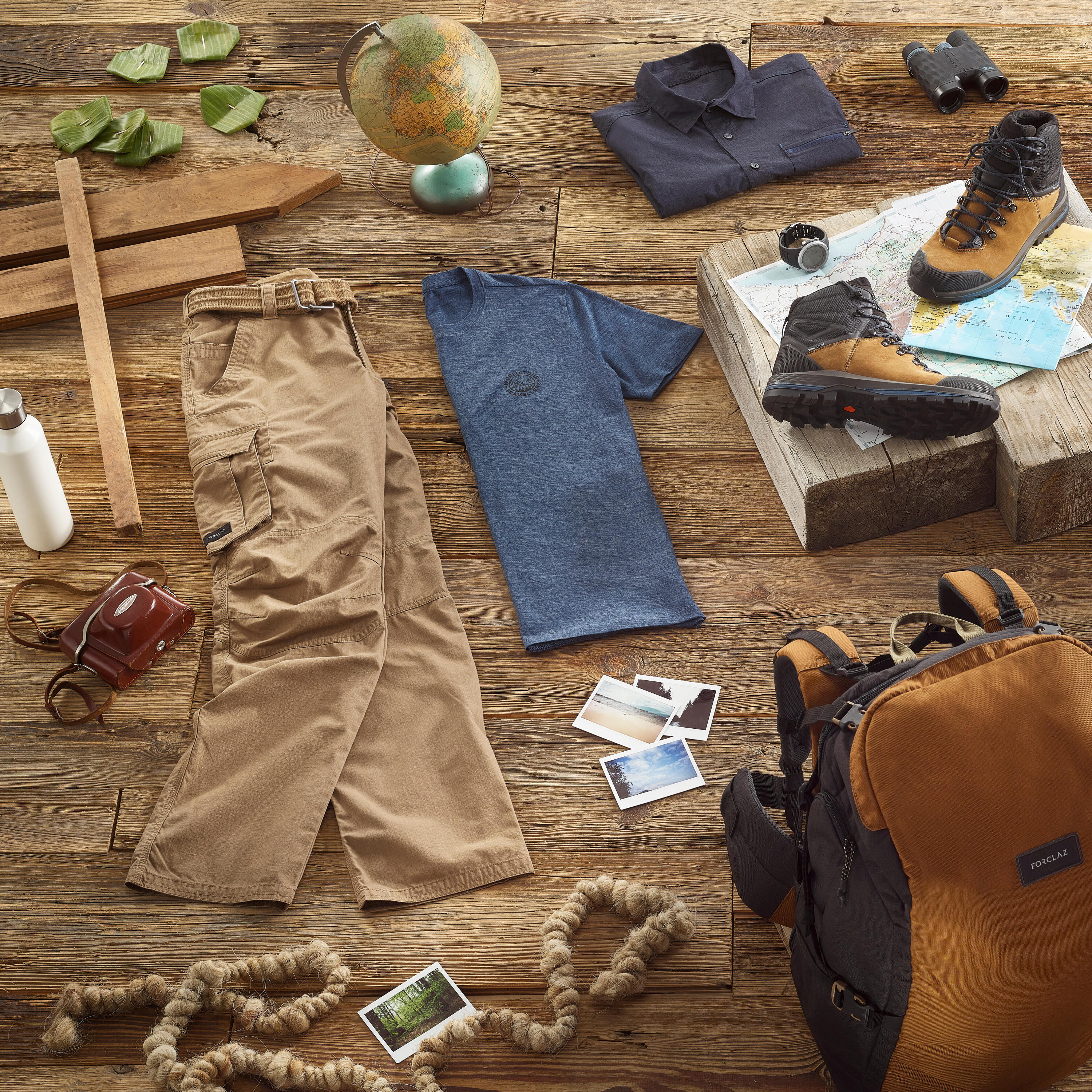 Pantalon cargo de trek voyage - TRAVEL 500 marron Homme 11/14