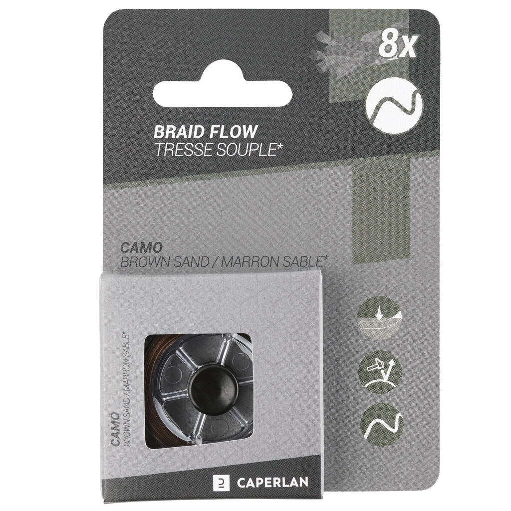 20M Braided carp fishing leader Flow - green/grey