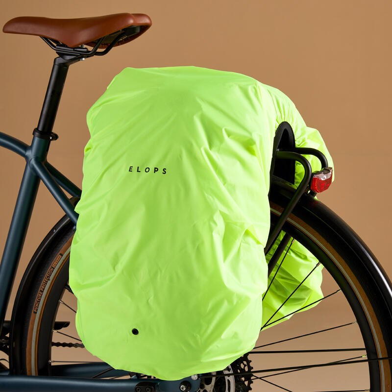 Doppel-Fahrradtasche Rucksack für Gepäckträger 27 Liter dunkelgrau
