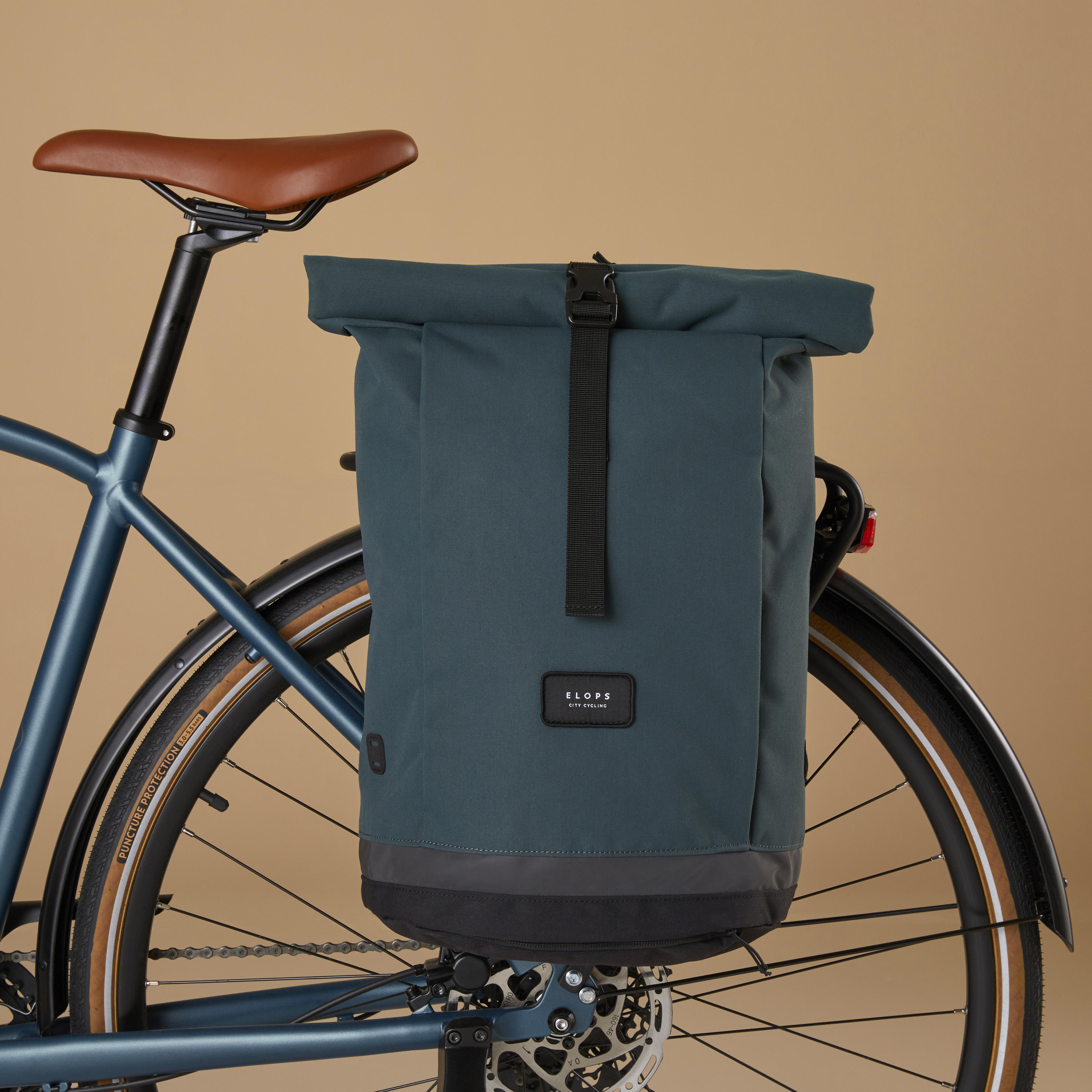 Mochila bicicleta para transportin doble 27 L Elops canela