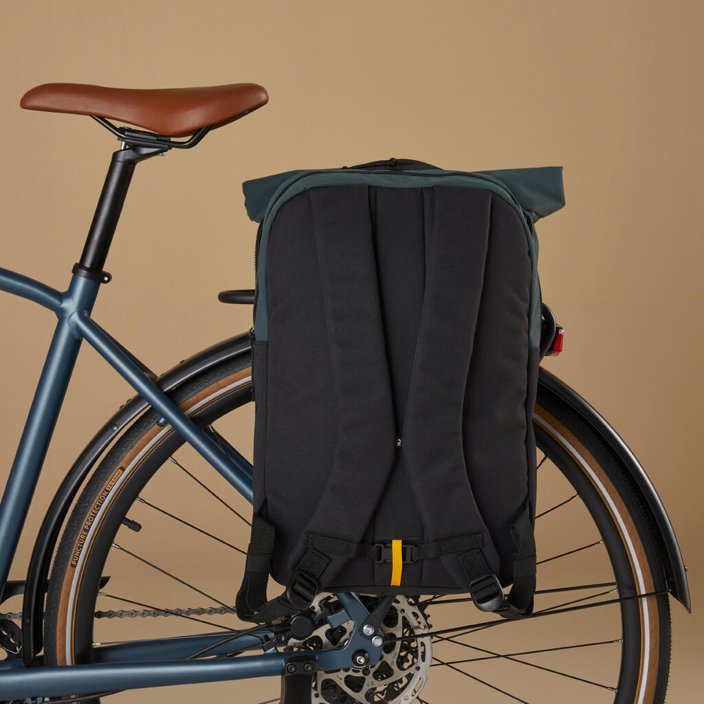 Doppel-Fahrradtasche Rucksack für Gepäckträger 27 Liter zimt