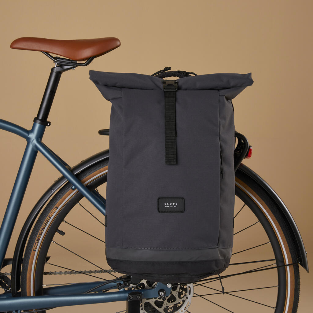 Doppel-Fahrradtasche Rucksack für Gepäckträger 27 Liter zimt