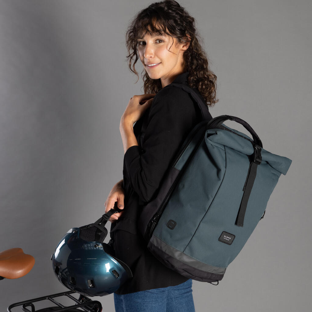 Doppel-Fahrradtasche Rucksack für Gepäckträger 27 Liter zimt