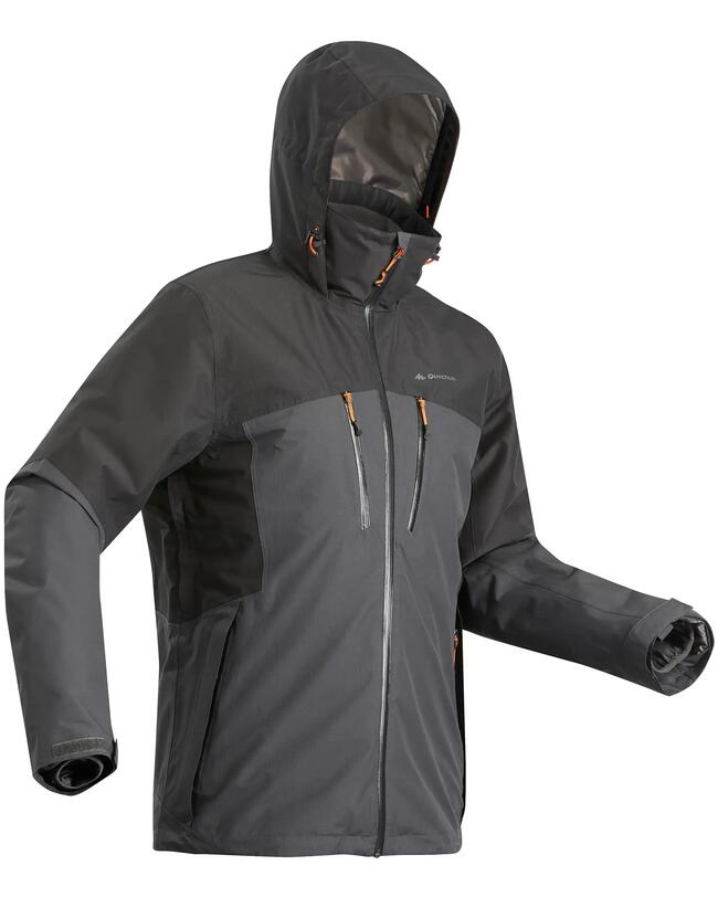 Men's 3-in-1 Waterproof Travel Trekking Jacket Travel 500 -10°C - Black