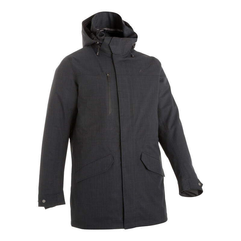 Waterdichte 3-in-1 herenjas voor backpacken TRAVEL 700 15°C zwart