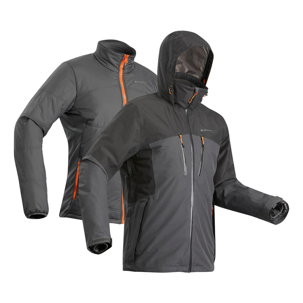 Chaqueta 3en1 impermeable de senderismo para hombre - SH500 azul