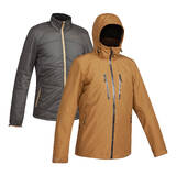 Trekking 3in1 Padded Jacket Rainwarm 500 Brown