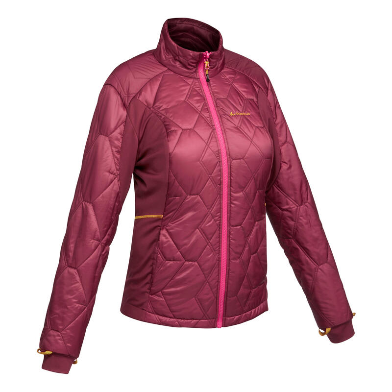 Waterdichte 3-in-1 damesjas voor backpacken Travel 500 comforttemperatuur -8°C roze
