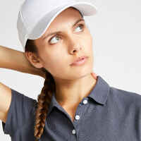 Women's golf 100% cotton short-sleeved polo shirt - MW100 grey
