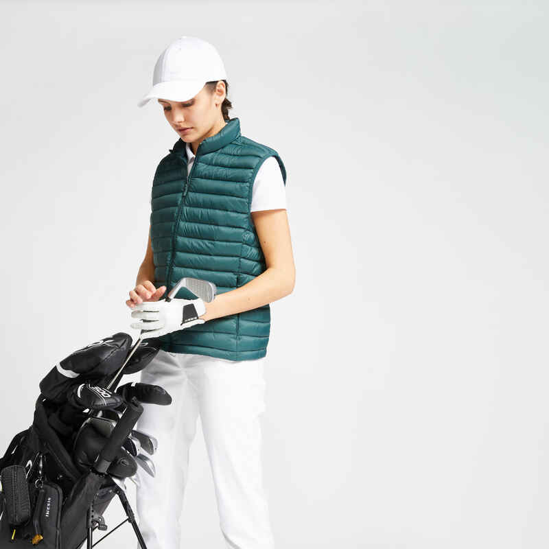 Golf Daunenweste MW500 Damen dunkelgrün Golf Daunenweste MW500 Damen dunkelgrün
