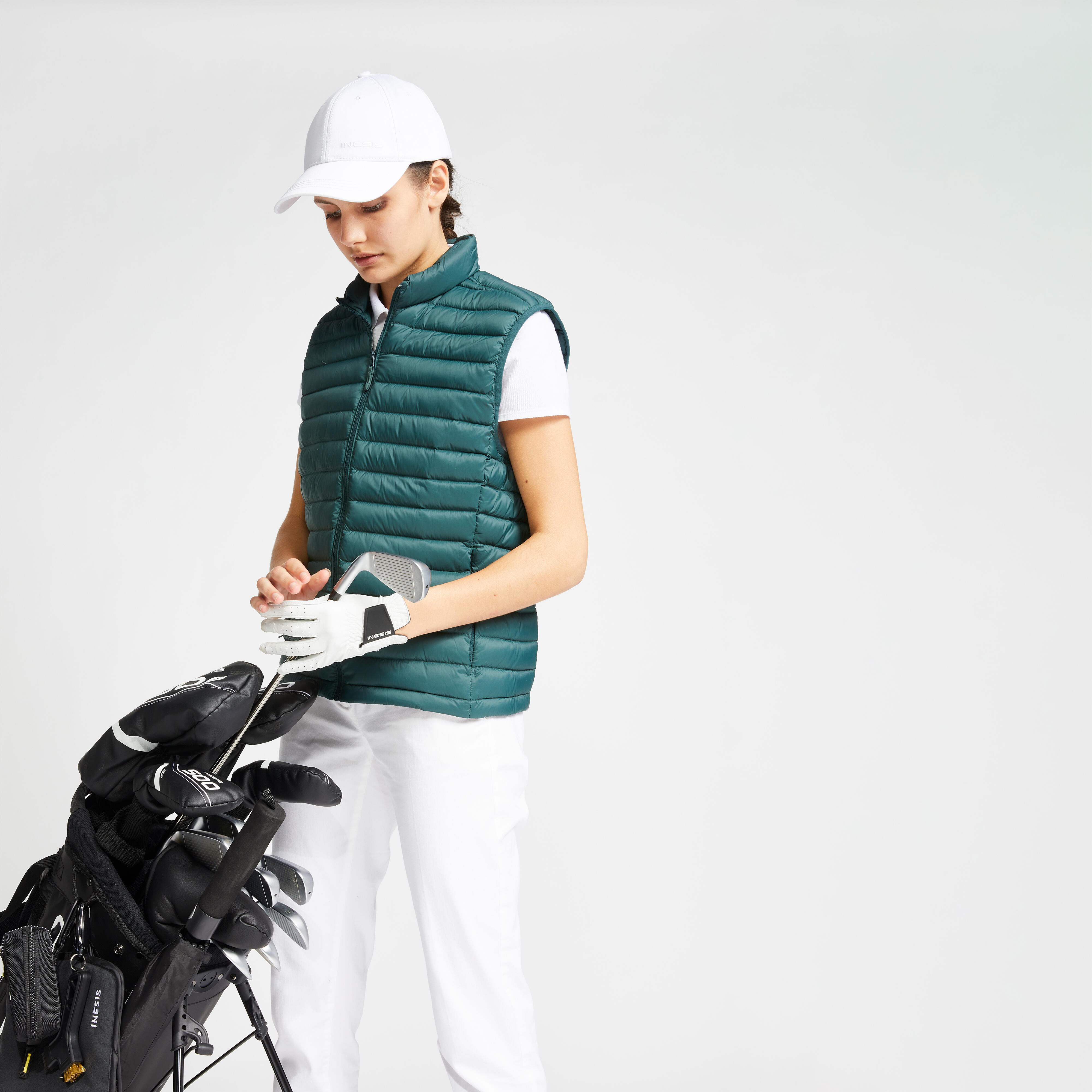 Piumino smanicato golf donna 500 INESIS | DECATHLON
