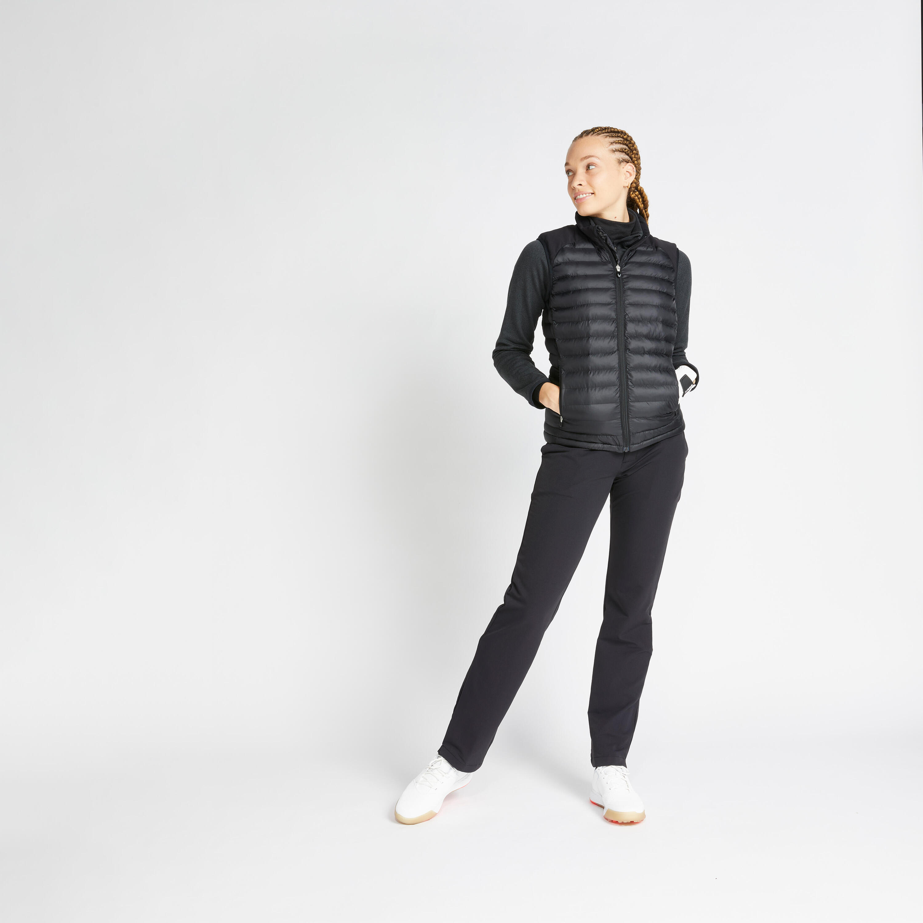 Women's golf winter sleeveless padded jacket CW500 black 2/8
