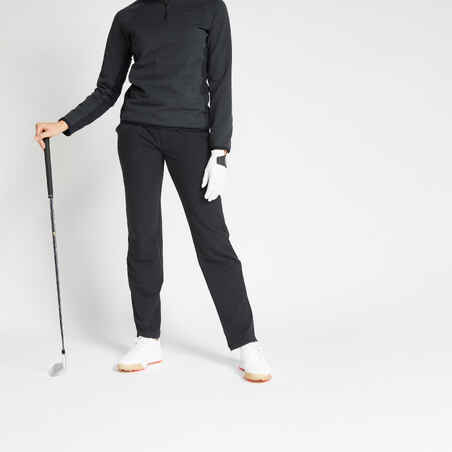 Hlače za golf zimske ženske CW500 crne