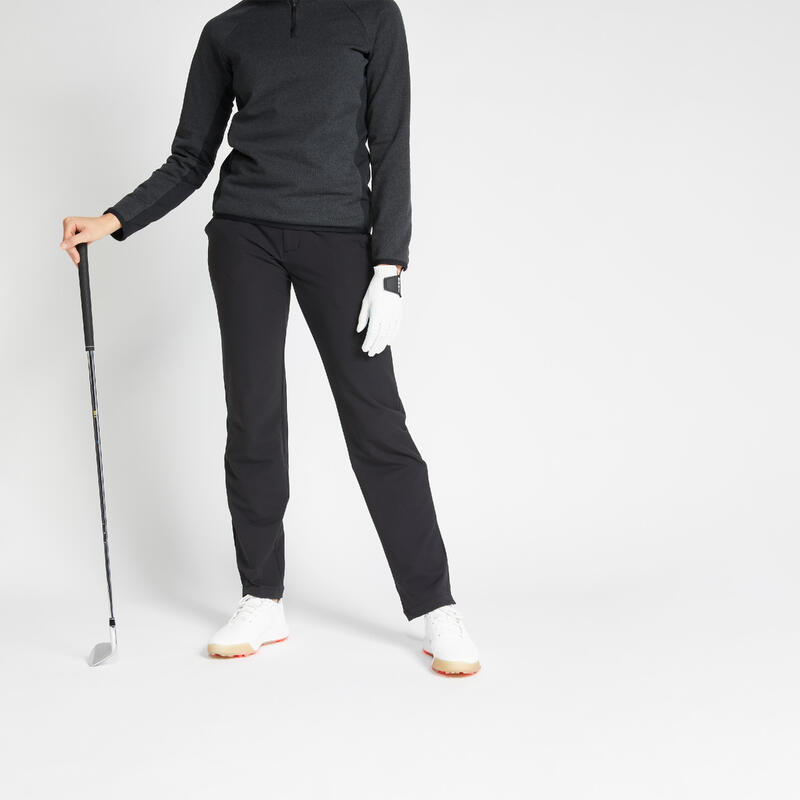 PANTALONE ZA GOLF CW500 ŽENSKE ZIMSKE - CRNE