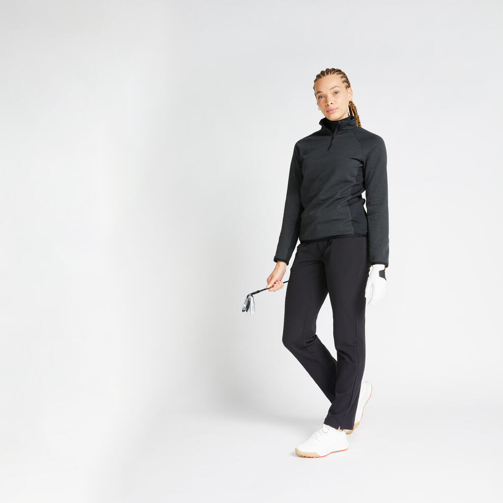 Women's golf winter fleece pullover CW500 black