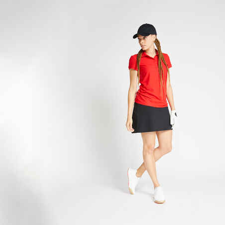 Golf Poloshirt kurzarm WW500 Damen rot