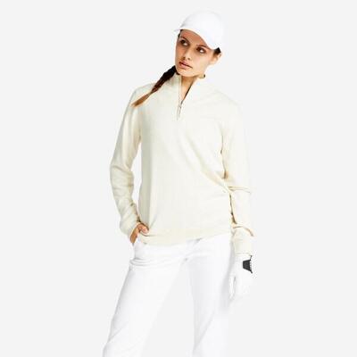Winddichte golftrui voor dames mw500 ecru
