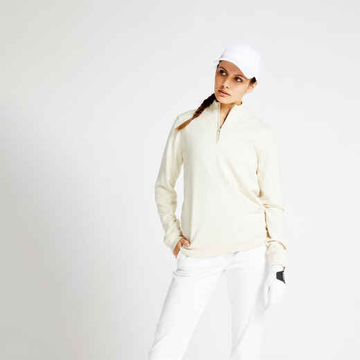 
      Sieviešu pret vēju noturīgs golfa pulovers “MW500”, balts
  