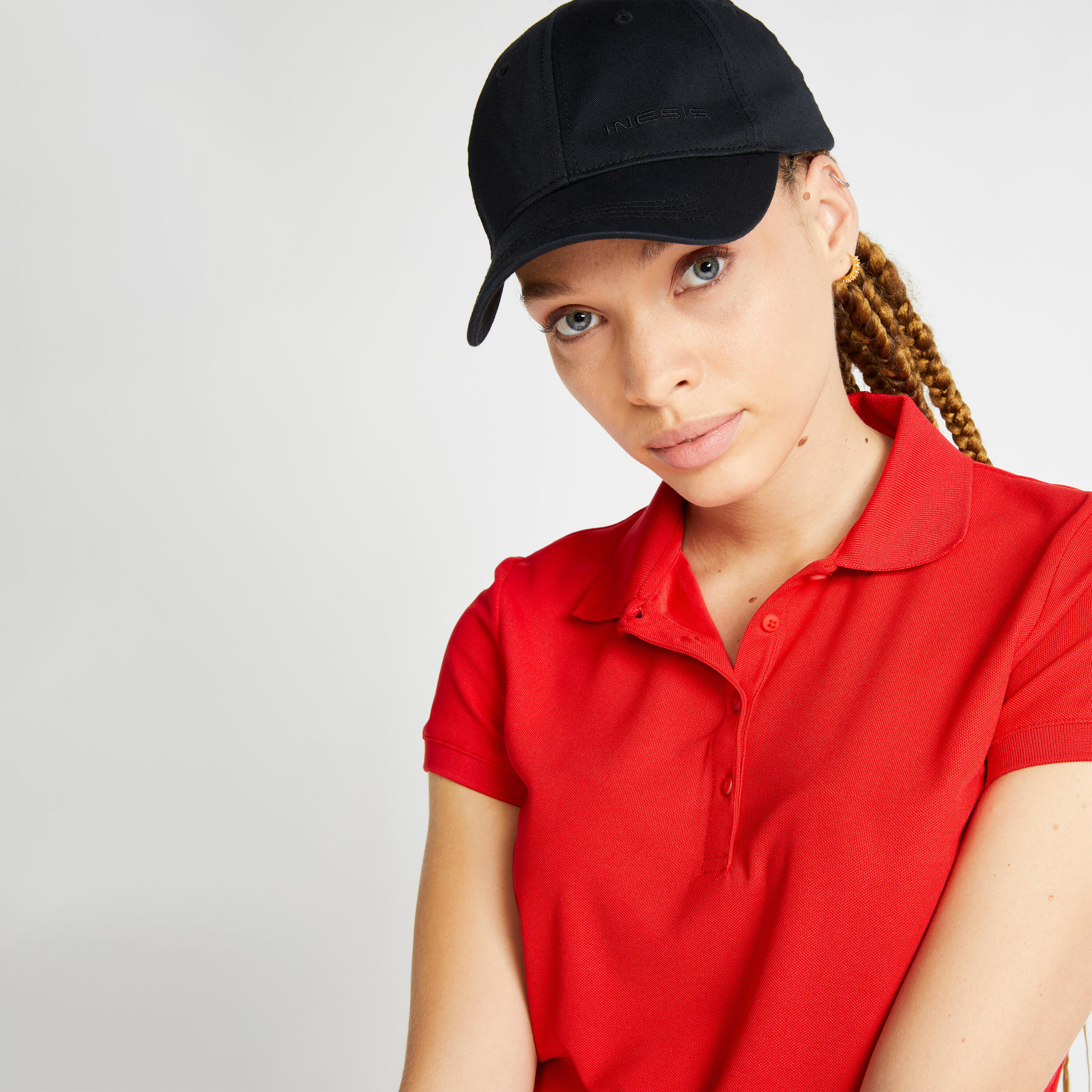 Women's golf short-sleeved polo shirt WW500 red 4/6