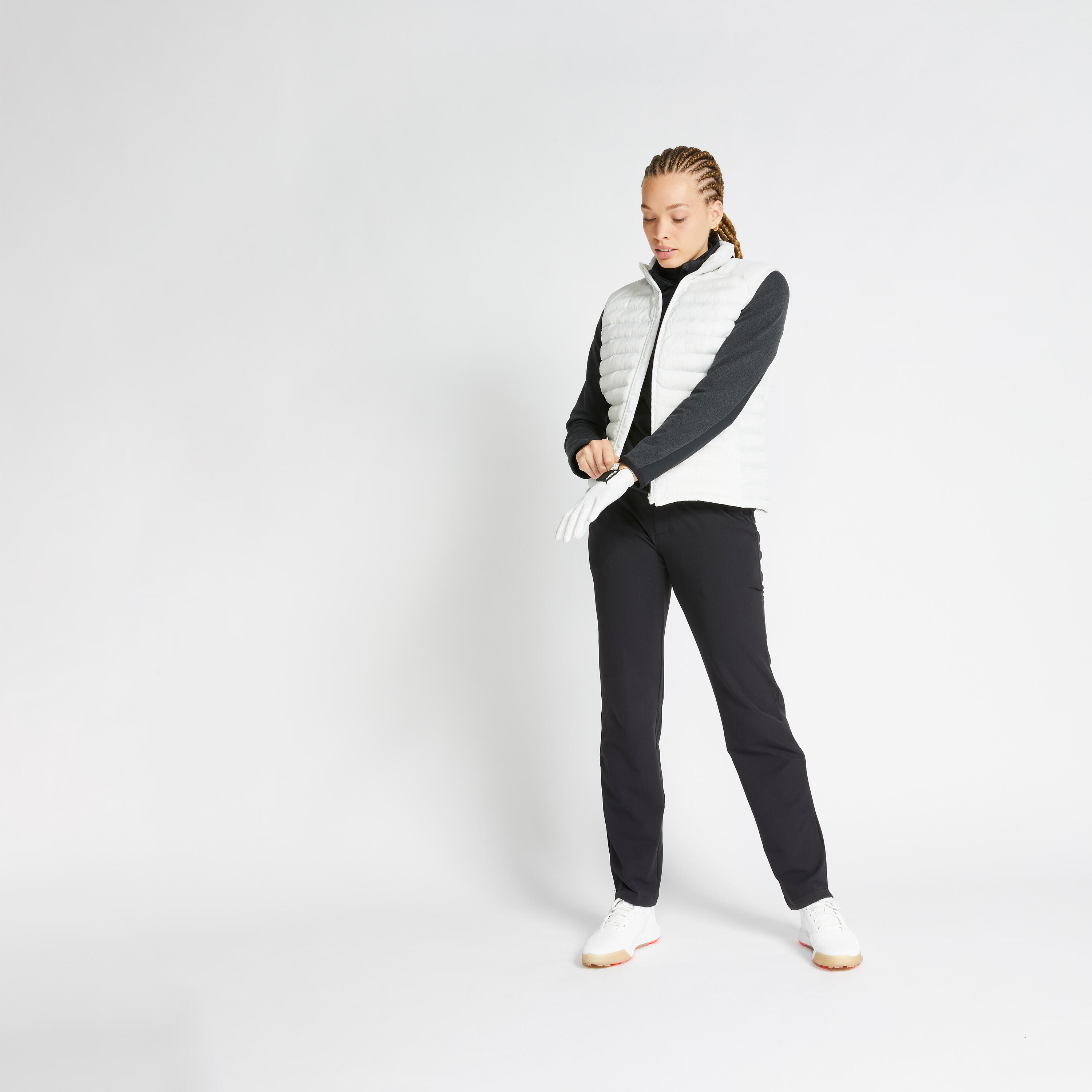 Women's golf winter sleeveless padded jacket CW500 - off-white 2/8