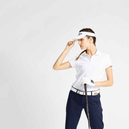 
      Golf Poloshirt kurzarm MW500 Damen weiss
  