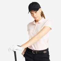 Women's golf short-sleeved polo shirt MW500 pale pink