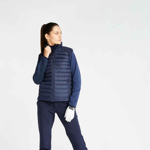 
      Women's golf winter sleeveless padded jacket CW500 navy blue
  