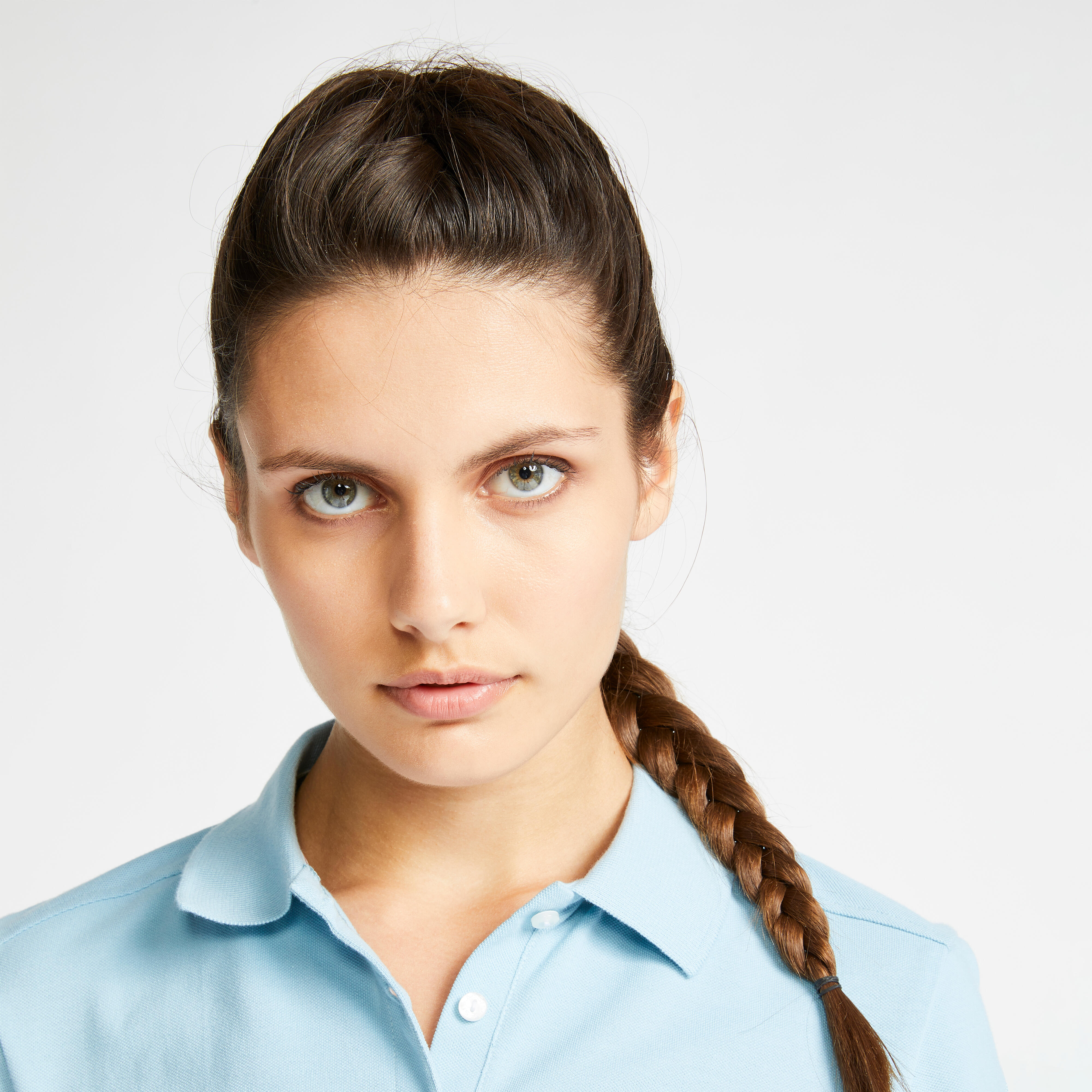 short-sleeved polo shirt MW500 sky blue 