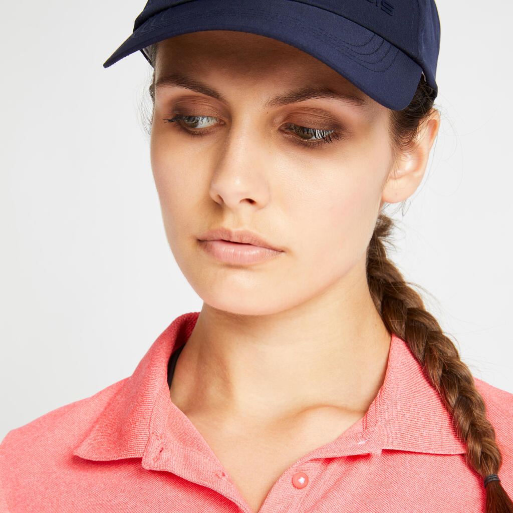 Polo de golf manches courtes femme WW500 bleu marine