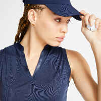 Women's Ultralight Sleeveless Golf Polo Shirt - Navy Blue