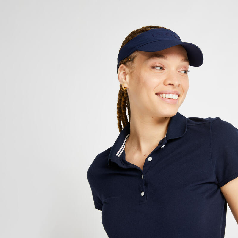 Golfpolo met korte mouwen voor dames MW500 marineblauw