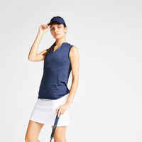Women's Ultralight Sleeveless Golf Polo Shirt - Navy Blue