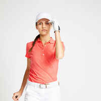 Women's golf short-sleeved polo shirt MW500 strawberry pink