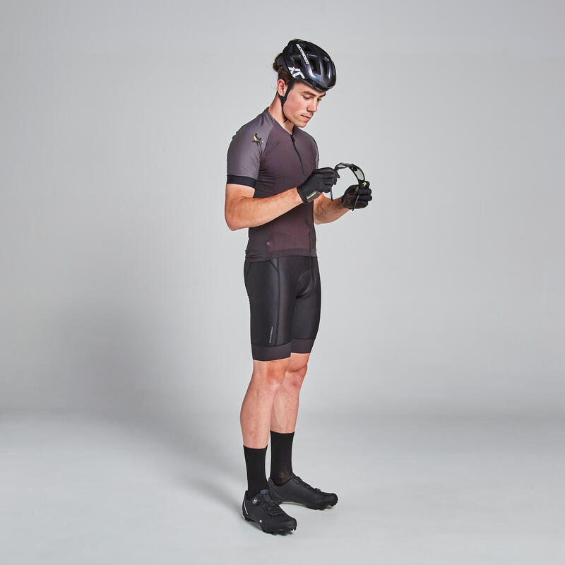 Pánský cyklistický dres na horské kolo XC Light černo-okrový