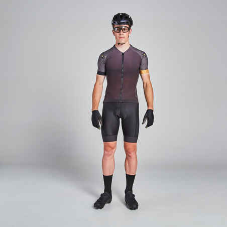 Kalnų dviratininko marškinėliai „XC Light“, juodi / ochros spalvos