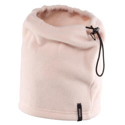 Fleece nekwarmer voor skiën volwassenen koordstopper lichtroze