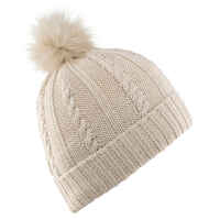 Gorro de Invierno Adulto Wedze Torsades Trenzas Beige