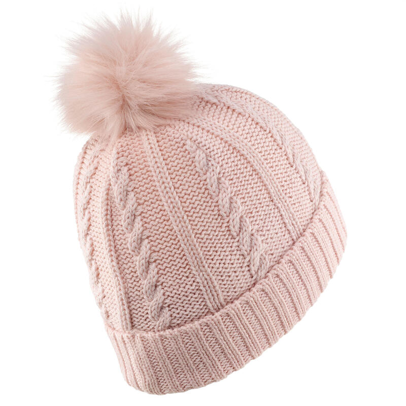 Gorro de Invierno Adulto Wedze Torsades Trenzas Rosa